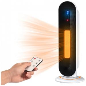 Space Heater for Large Rooms, 1500W 25 Indoor Portable Electric Heater with Tip Over Overheat Protection, Remote, 70 Oscillating, 24H Timer