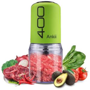 Processador de Alimentos em Aço Inoxidável 2 xícaras com Acessórios, 110V 400W, ANKII, Verde