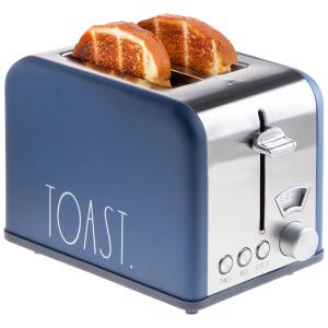 Torradeira Elétrica 2 Fatias com 5 Níveis de Tostagem e Função Descongelar, 825W, 110v, RAE DUNN, Azul