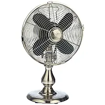 Ventilador de Mesa Retro com 3 Velocidades, 45W, 110v, DECO BREEZE, Prateado