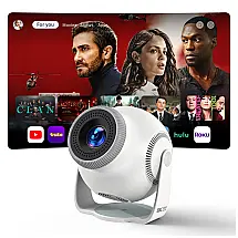 Projetor Mini Smart Trunera Branco Android 14 WiFi 6 TP360