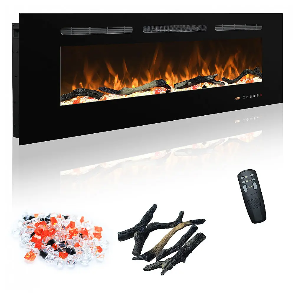 Lareira Elétrica Carsynflame 107x45cm 1500W 169 Cores Chamas WiFi Embutir 110V