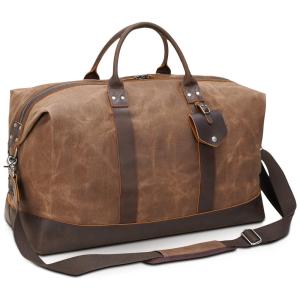 Bolsa de Viagem Masculina Clássica de Couro, POLARE , Marrom