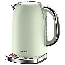 Chaleira Elétrica 1,7L em Aço Inoxidável com Controle de Temperatura e Luz LED, 110V 1500W, Longdeem, Verde