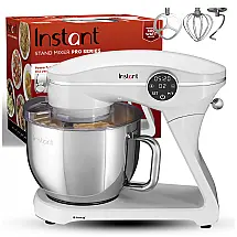 Batedeira Elétrica de Bancada 7 Litros com 10 Velocidades, Aço Inoxidável, 110V 600W, Instant Pot, Branca
