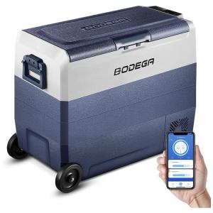 BODEGA Mini Geladeira Automotiva Portátil, DC 12 24V, AC 110 220V, 60L c, Controle por Aplicativo