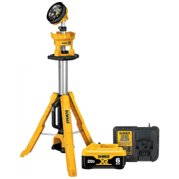 Lanterna Luz de Trabalho LED 20V MAX com Suporte e Bateria, DEWALT DCL079R1, Amarelo