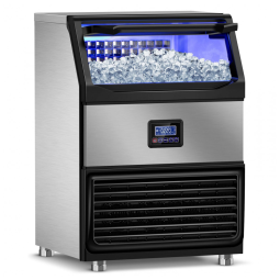 Máquina de Gelo Comercial RAPSUAR 159 kg/24h Capacidade 34 kg Bin Armazenamento 108 Cubos 8min Compressor 750W 110V