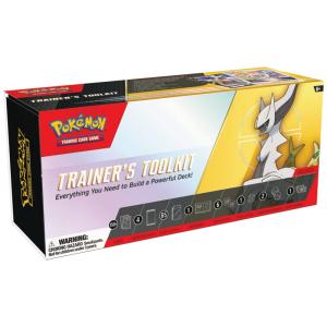 Kit Pokémon TCG Trainer’s Toolkit 2023 pequeno multicolorido com acessórios para montagem de baralhos