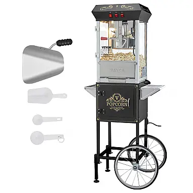 Pipoqueira VEVOR com Carrinho, 850W,