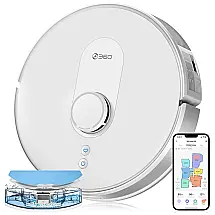 LiDAR Aspirador de Pó Robô, 2200Pa, Capacidade 500 mL, Recarregável, Controle de Voz, Branco