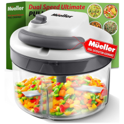 Processador de Alimentos Manual com Dupla Velocidade e Recipiente 1.2L, MUELLER AUSTRIA, Branco