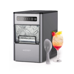 Máquina de Gelo com Capacidade para 10 kg em 24H e Função Autolimpeza, 110V 110W, HiCOZY, Preta
