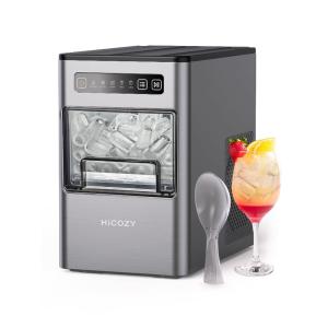 Máquina de Gelo com Capacidade para 10 kg em 24H e Função Autolimpeza, 110V 110W, HiCOZY, Preta