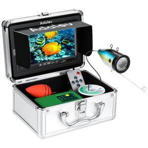 Câmera de Pesca AHD 720p Subaquática Portátil à Prova dágua com Monitor e Luzes Infravermelhas, ADALOV, Prateado