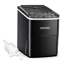 FOOING Máquina de Gelo Automática Portátil até 12kg, 24H, 110V, Preto
