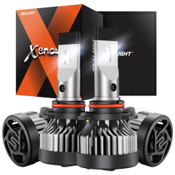 Kit Xenon Lâmpadas LED Branca 18000 Lumens 6000K 100W, 9005, HB3 9006, HB4, 4 Peças, SEALIGHT, Cinza