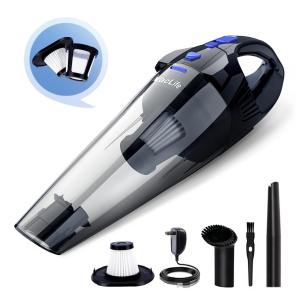 Aspirador de Pó Automotivo Portátil H 111 e Recarregável, Bateria 2200 mAh, Bivolt, VACLIFE, Preto