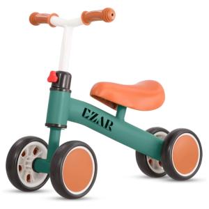 Bicicleta sem Pedal com 4 Rodas para Crianças de 1 a 3 Anos, EZAR, Verde