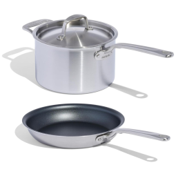 Made In Conjunto de Panelas e Frigideiras Antiaderentes de Aço Inoxidável, 7 Peças, Revestimento Azul