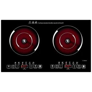 Cooktop de Indução Elétrico de Cerâmica com 2 Queimadores de 60cm e Painel Digital, 110V 2000W, FVBADE, Preto