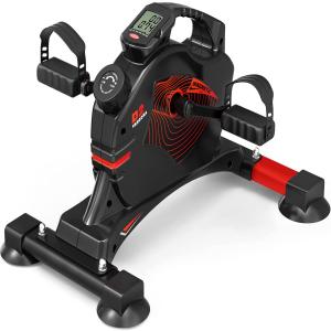 VANGONA Mini Bicicleta Ergométrica Elétrica Ideal Para Idosos e Treino de Braço/Perna com Tela LCD, Vermelha.