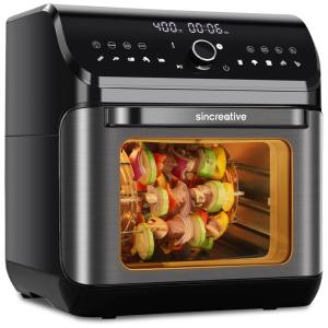Fritadeira Elétrica AirFryer 10 em 1 Capacidade 10L com Painel de Controle Digital, 110v, SINCREATIVE TXG DT10L K, Preto