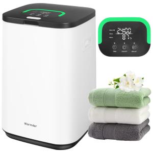 Aquecedor de Toalhas para Banheiro, Balde de 26L com Display LED, 3 Modos de Aquecimento, Timer de até 24h, Bloqueio Infantil