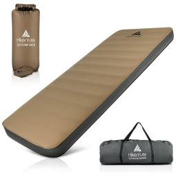 Hikenture Colchão Inflável para Camping Portátil Ultraleve e Bolsa de Transporte, Marrom
