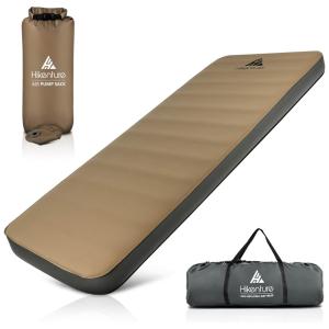 Hikenture Colchão Inflável para Camping Portátil Ultraleve e Bolsa de Transporte, Marrom