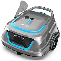 Robô Aspirador de Piscina Sem Fio Com 4 Ciclos de Limpeza, Filtros Duplos e Indicador LED, 110V, WYBOT A1, Cinza e Azul