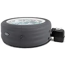 Spa Inflável Hidromassagem para 4 Pessoas com 100 Jatos , Bomba e Tampa, Intex 28481E, Cinza