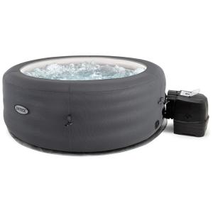 Spa Inflável Hidromassagem para 4 Pessoas com 100 Jatos , Bomba e Tampa, Intex 28481E, Cinza