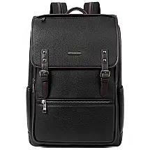 CLUCI Mochila de Couro para Laptop Masculino, Preta