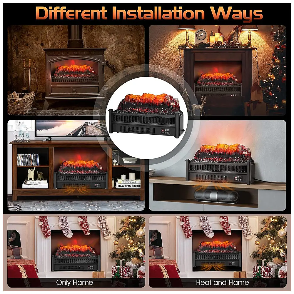 Lareira Elétrica Ecológica 23" 58cm com Controle Remoto, Temporizador e Cores e Brilho de Chama Ajustáveis, 110V 1500W, GOFLAME SF413-23A — foto 2