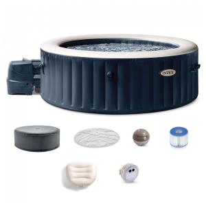 Spa Inflável Hidromassagem para 6 Pessoas com 170 Jatos de Bolha e Bomba Aquecedora, Intex 28431EP, Azul