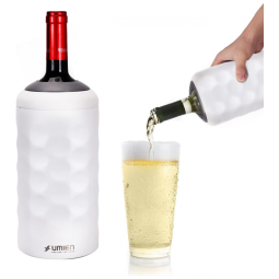 Porta Garrafa Térmico para Vinho em Aço Inoxidável, Cor, UMIEN 1, Branco