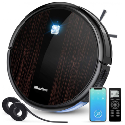 Aspirador de Pó Robô Inteligente e Automático 2000 Pa com Wi Fi Alexa e AutoCarga, IMARTINE, Preto