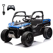 Carro Elétrico Infantil, Jeep com Controle Remoto, 2 Lugares, Caçamba Grande e Luzes LED, 24V, Sopbost, Azul