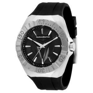 Relgio masculino com monograma TechnoMarine Cruise - 45 mm. Preto TM-120006
