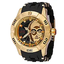 Relógio Masculino Automático Star Wars C 3PO, Invicta 37206, Preto e Dourado