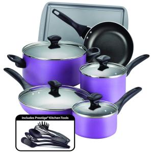 Conjunto de Panelas e Frigideiras Antiaderentes, 15 Peças, Roxa, FARBERWARE 21895, Violeta