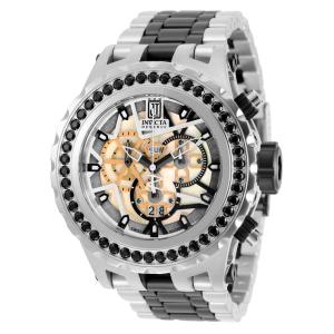 Relgio masculino Jason Taylor Swiss Ronda 5050.C calibre com mostrador em madreprola - 52 mm. Ao. Preto 32116