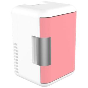 Mini Geladeira e Frigobar para carro, Portátil, DC12V, AC110, 5L 6 latas, 110v, MILI, Rosa