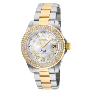 Relógio Feminino Invicta Angel com Mostrador de Madrepérola 40mm, Aço e Dourado ZG24616
