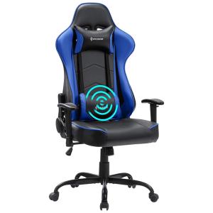 Blue Whate Cadeira Gamer Ergonômica Ajustável com Apoio para a Lombar, Azul e Preta