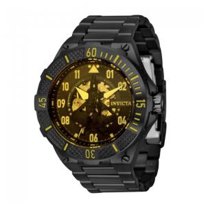 Relógio Masculino Automático Aviator, Invicta 39916, Preto e Amarelo