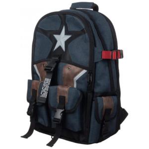 Mochila Escolar Infantil 45cm Bioworld Capitão America, Azul