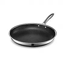 Frigideira HexClad Híbrida 30 cm Aço Inox e Cerâmica Antiaderente Livre de PFAS Compatível com Indução