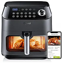 KYVOLHome Fritadeira Elétrica AirFryer, Capacidade 6L, 1350W, 110V, Preta